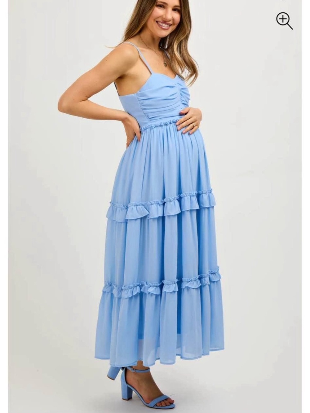 Pinkblush Light Blue Ruffle Tiered Maxi Dress